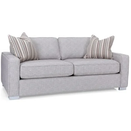 Contemporary Loveseat with Track Arms